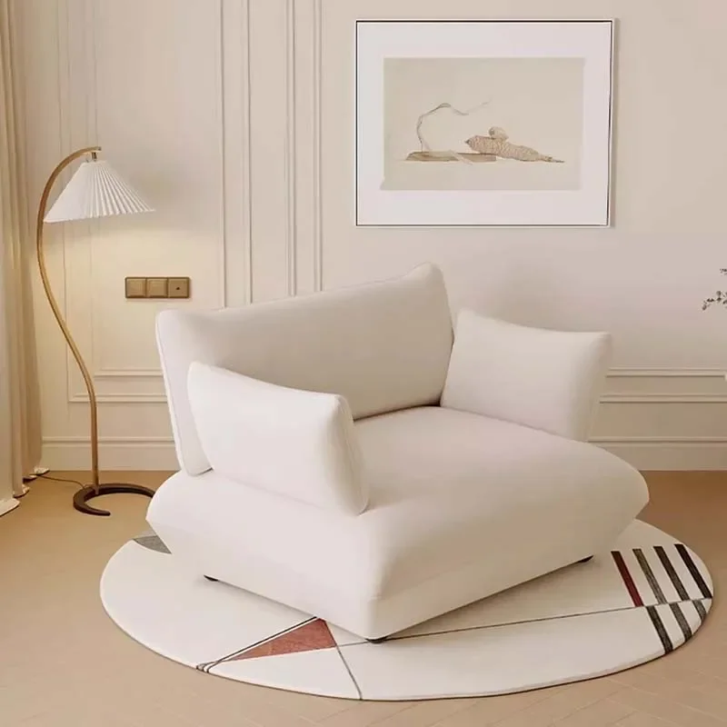 Cute White Living Room Chair Portable Fluffy Balcony Reading Chair Modern Minimalist Poltrona Camera Da Letto Hoime Decor