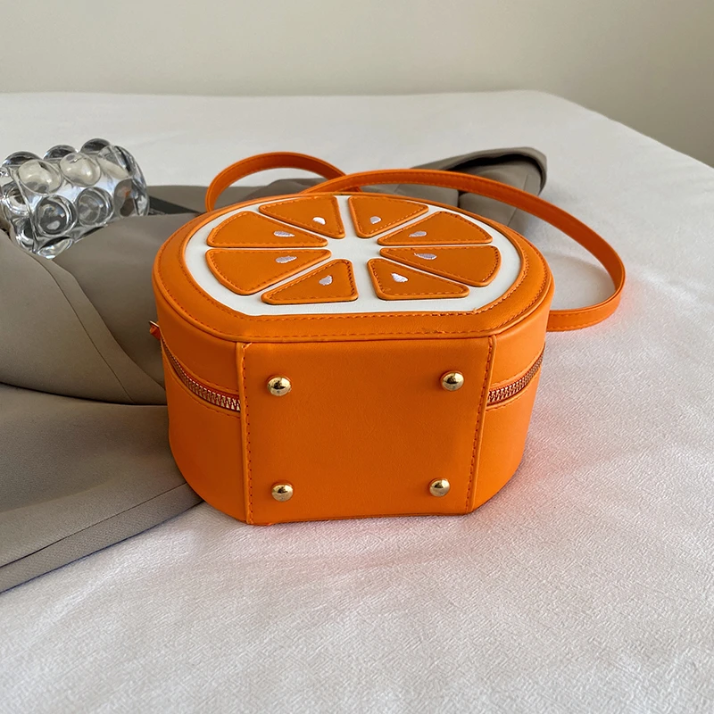 Mode Grappige Creatieve Ontwerper Vrouwen Citroenvormige Handtas Messenger Portemonnee Leuke Fruit Stijl Ronde Vorm Crossbody Tassen voor Meisjes