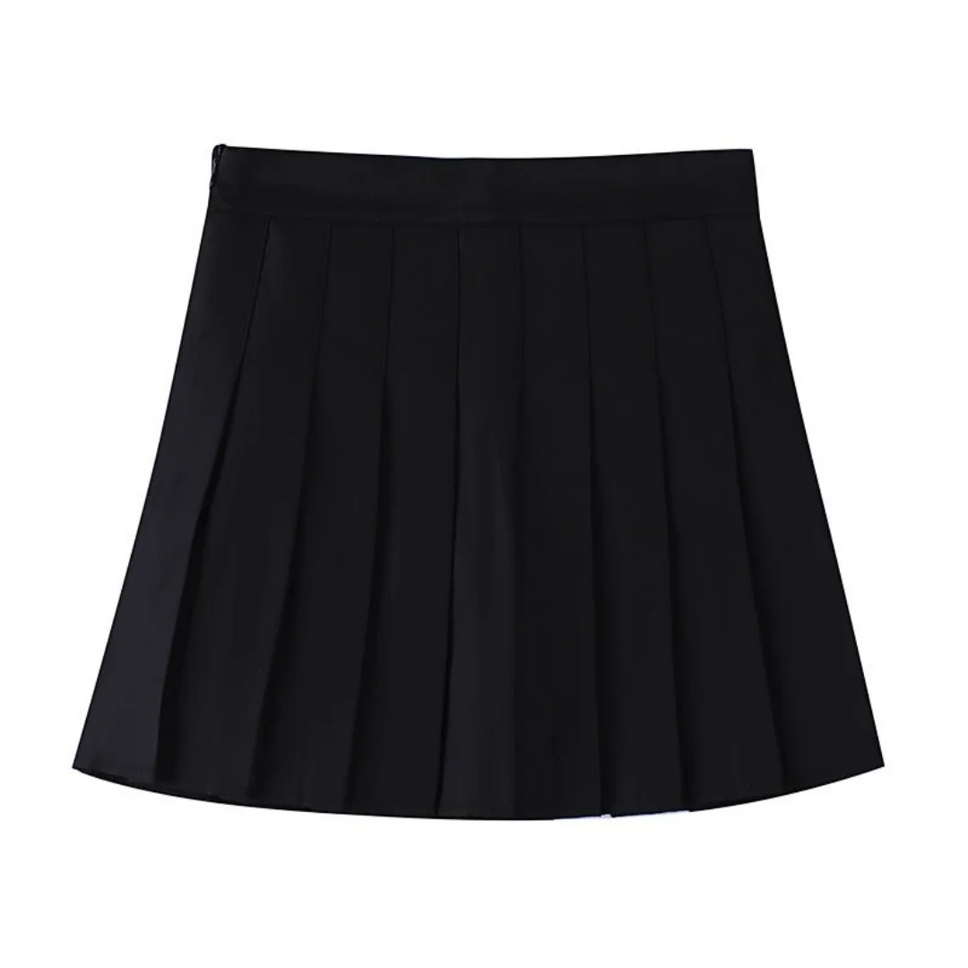 Sweet Korean Pleated Mini Skirt for Women High Waist A-Line Skater Skirt Y2K Campus Style Sexy Kawaii School Uniform Outfit Look