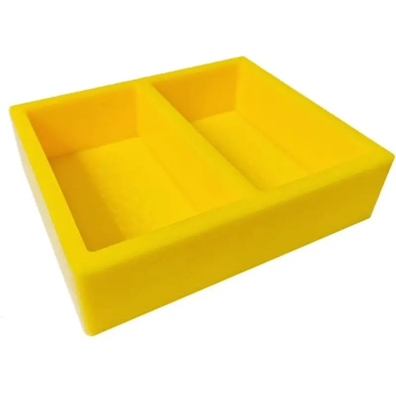 ABYN-Silicone Beeswax Mold For 2 X 1 Lb Blocks - Reusable & Easy Release Wax Mold With Embossed Beeswax Word