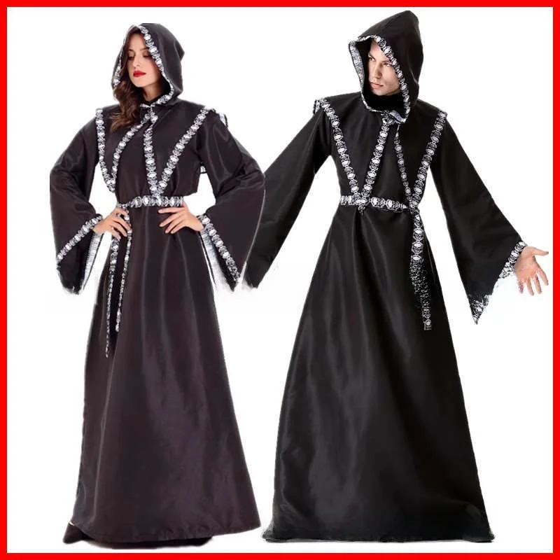 

Adult M And Fem Wizard Death loween Costume Cosplay Traditional Chinese Stage Costume Women's Faion Spring