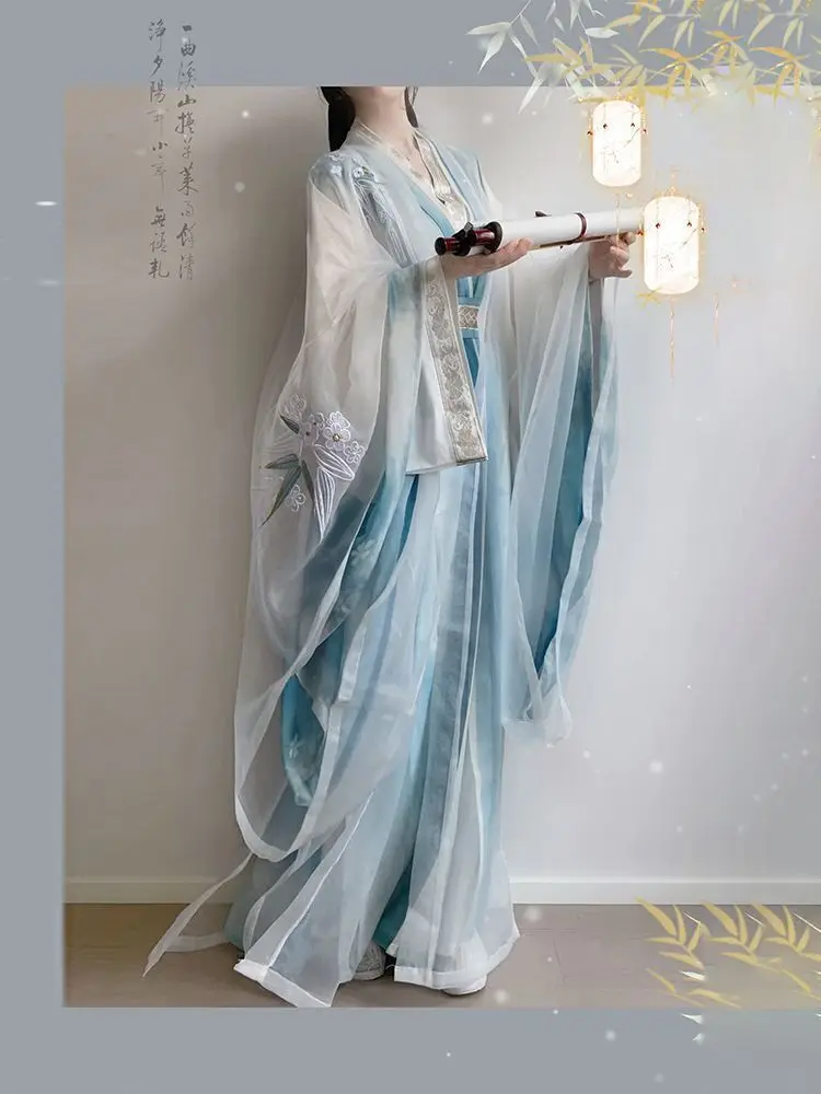 

Fashionable new style Chinese Style Hanfu Tang Style Long Sleeved Shirt Heavy Embroidery Daily Chinese Style Traditional Dress