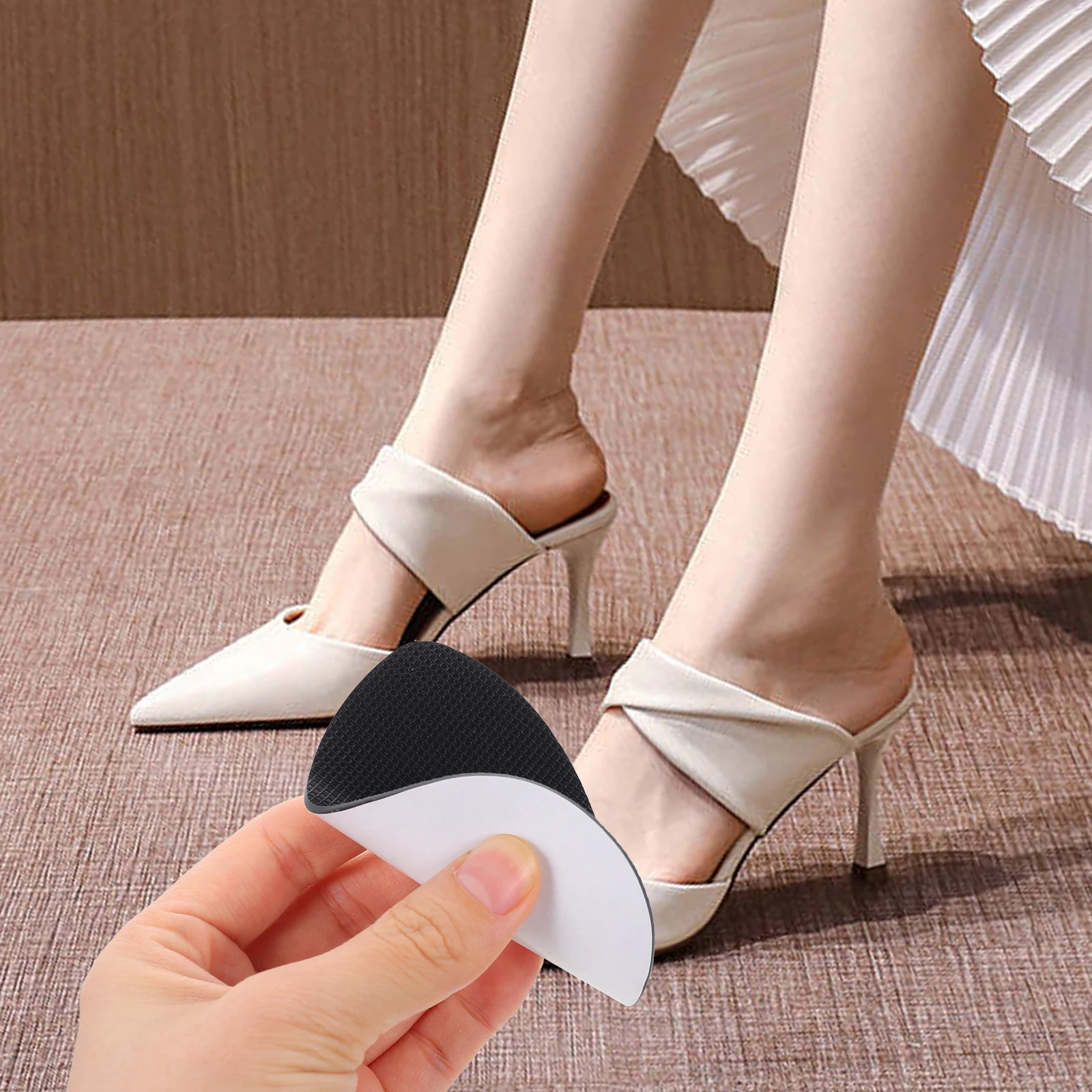 

4Pcs Non-slip Stickers Foot Pads Cushion Forefoot Gel Silica Wear-resistant Anti-skid Shoe Gummies Heels Metatarsal Patches