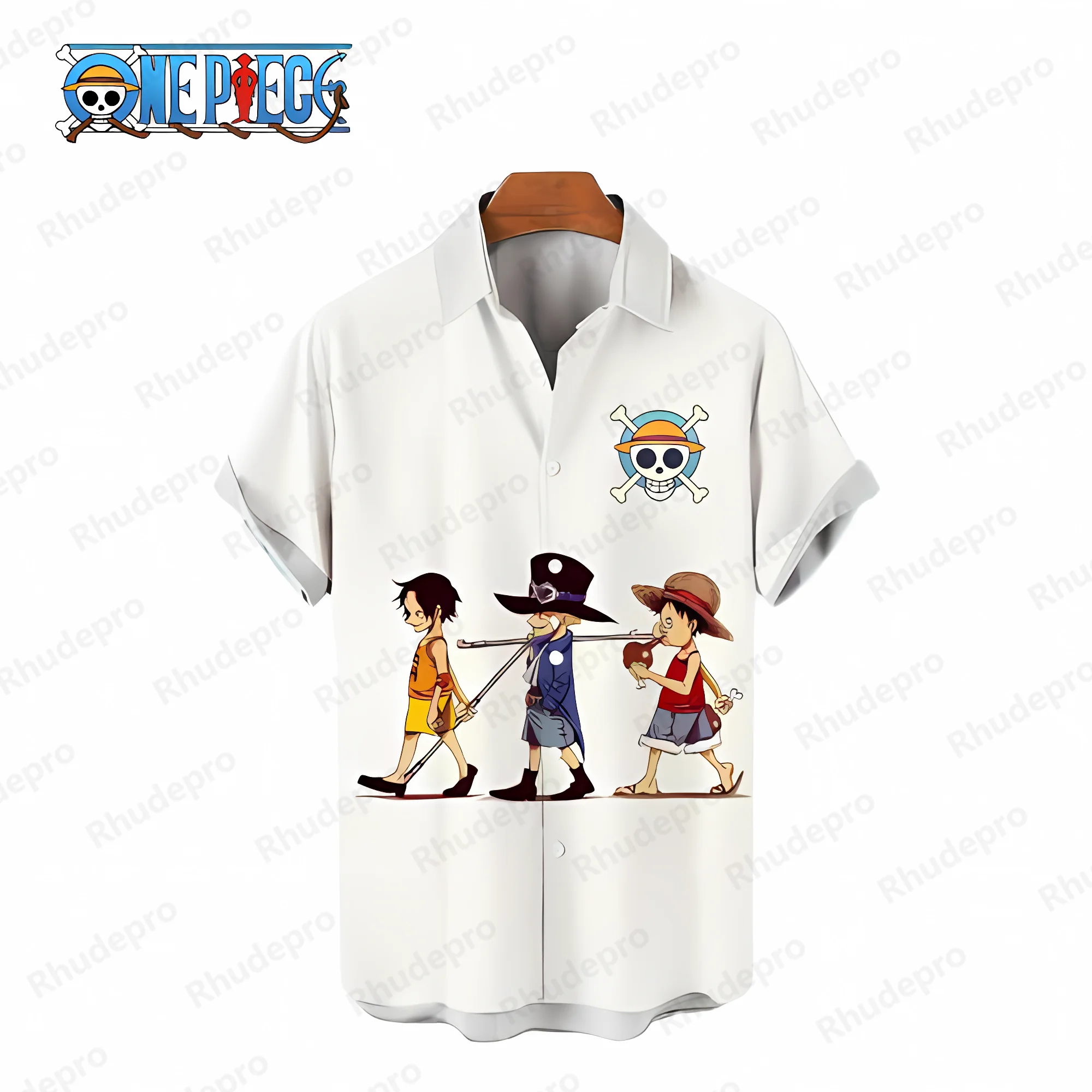 

Hawaii Social Shirt Monkey D Luffy Streetwear Tops One Piece Short Sleeve Blouse Men's Shirts HD Print Mens Clothes Zoro Blouses