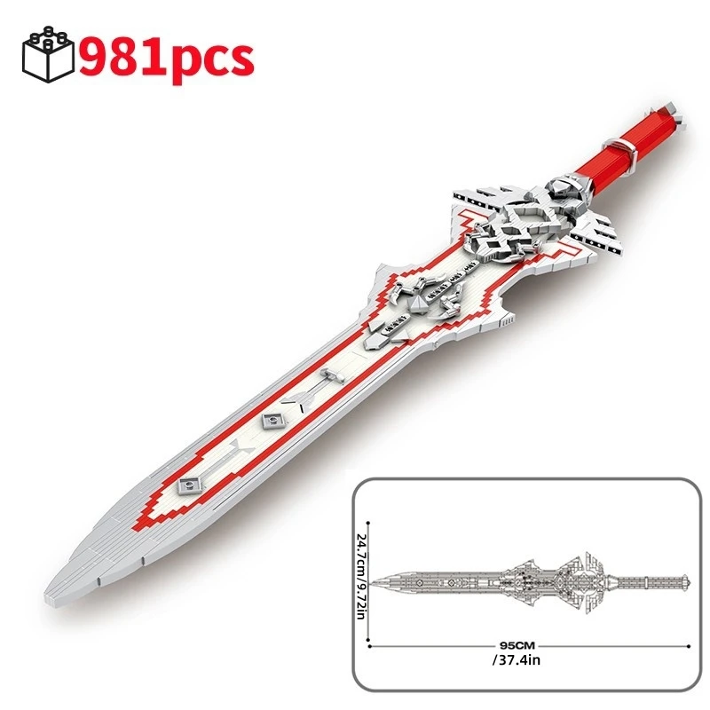 

981 + шт. Konoe Sword, строительные блоки, сделай сам, морозный меч, игра, модель оружия, кирпичи, украшение для рабочего стола, игрушки «сделай сам» для детей, подарки на день рождения
