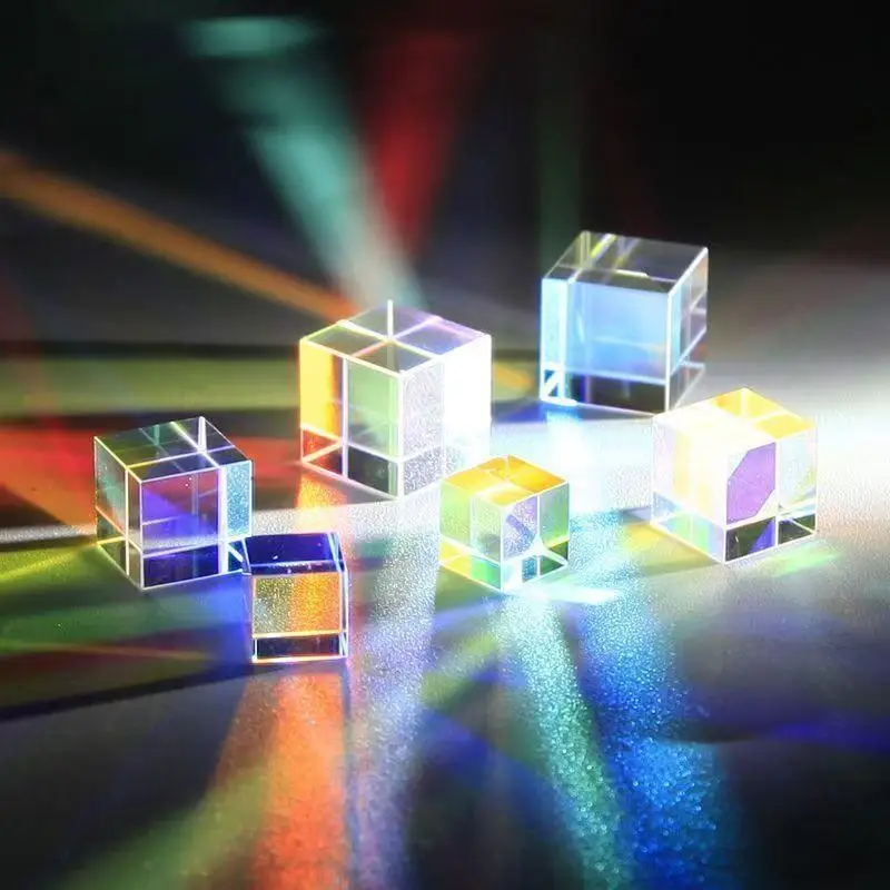3D Optical Magic CMY Cube 15/20mm Hexahedral Crystal Color Prism Creative Stress Relief Toy For Office Desktop Photography Use