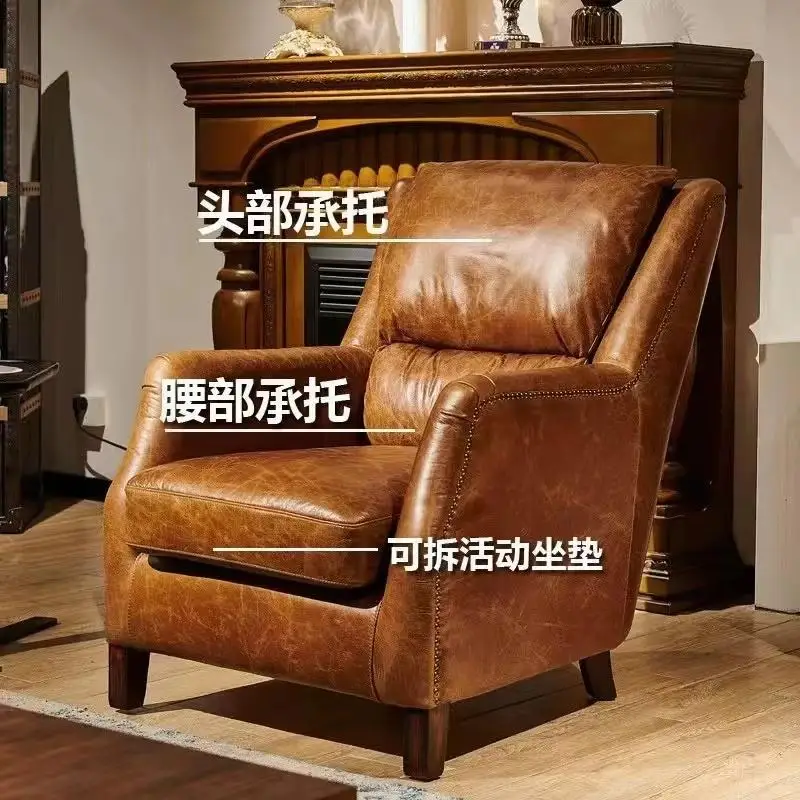 Medieval classic American leather tiger chair