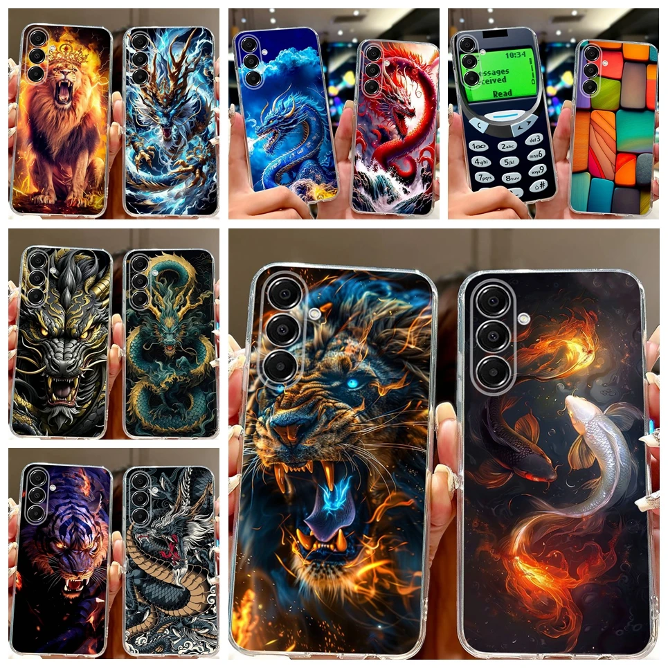 

Крутой чехол с рисунком дракона, льва, тигра, для Samsung Galaxy A17 5G A176B A17 4G A175F A 17, мягкий силиконовый прозрачный чехол