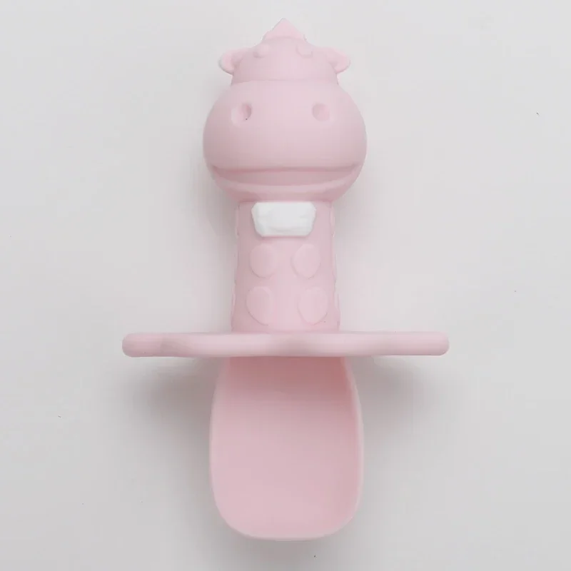 Food Grade Silicone Soft Learning Tableware Toddler Baby Training Feeding Baby Spoon For Baby