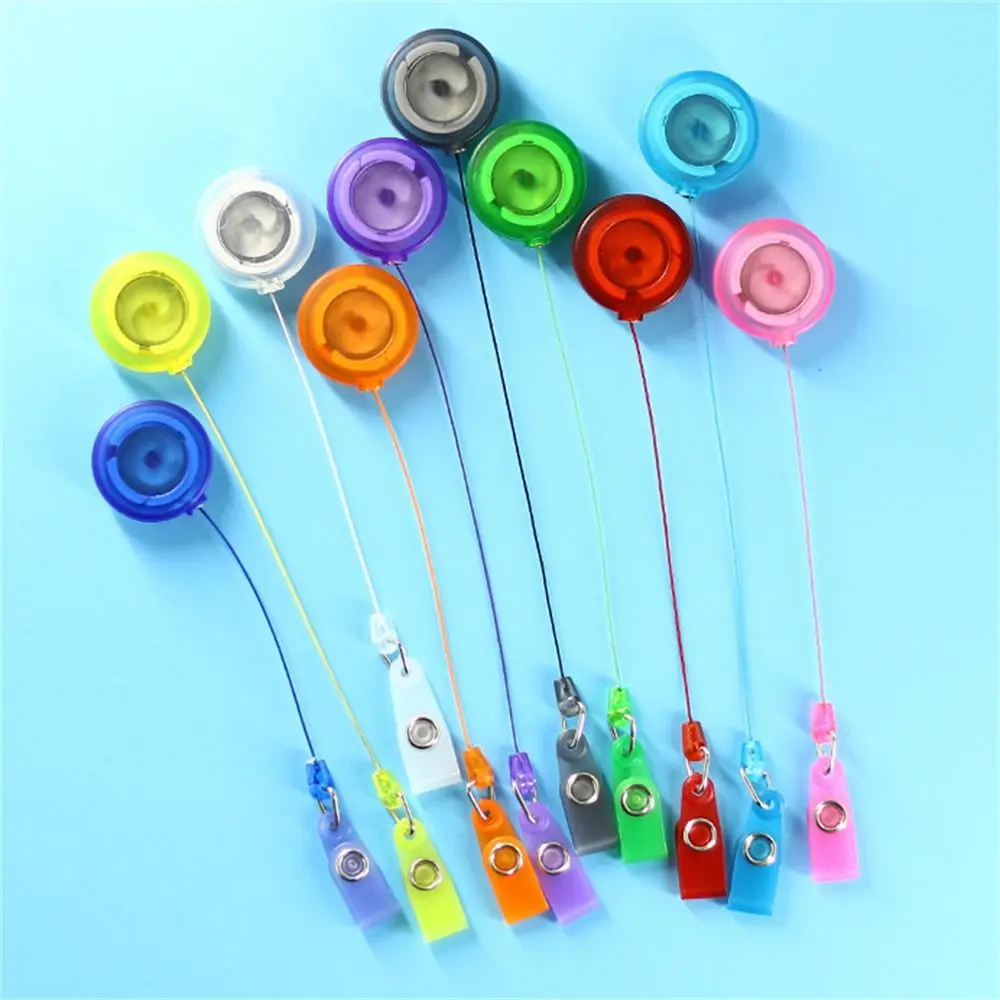 Belt Clip Retractable Badge Reel Anti-Lost Key Ring ID Card Holder Chest Card Keychain Easy-to-pull Buckle School Student