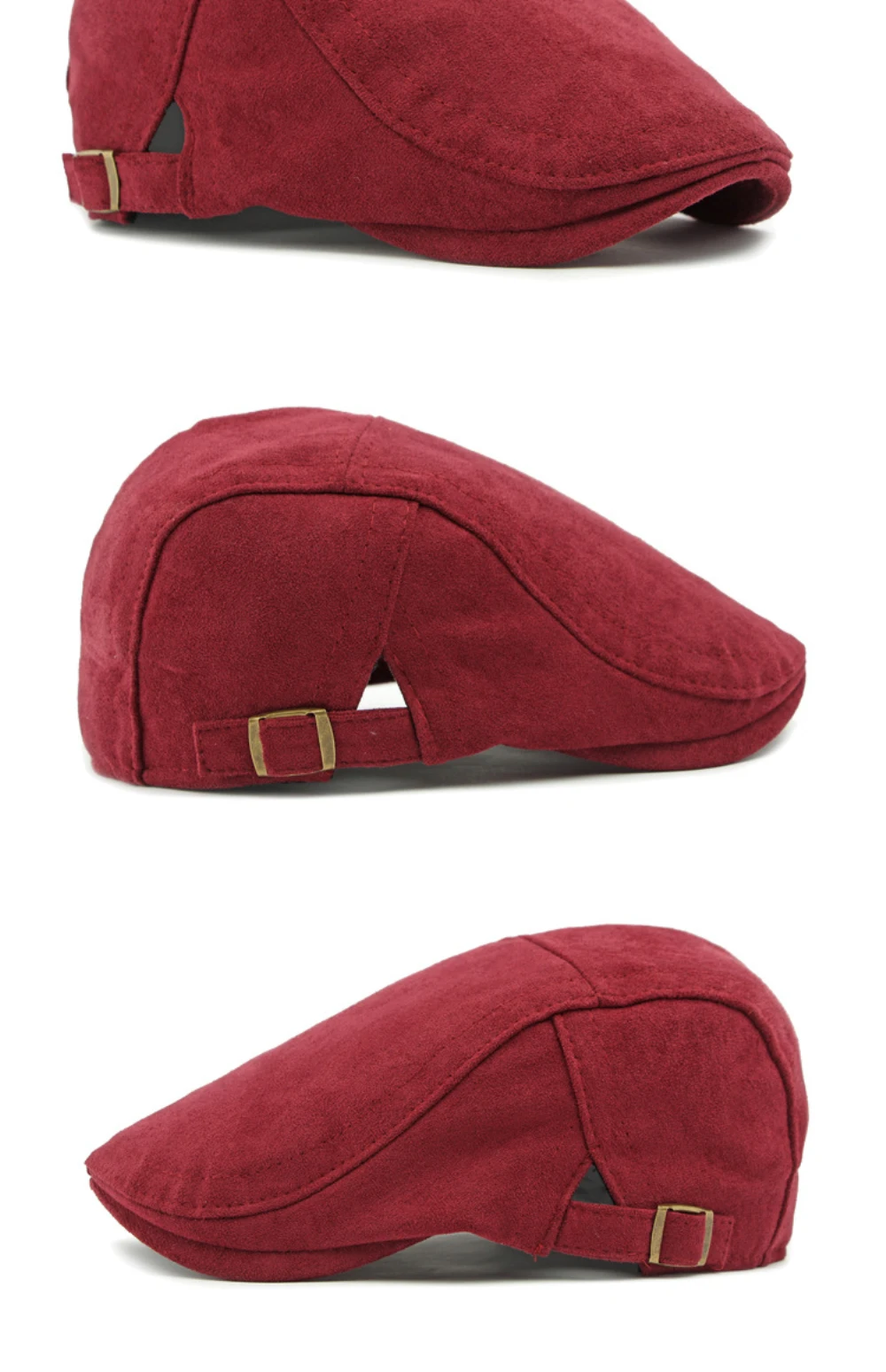 HT4954 Retro-Künstler-Maler-Baskenmütze aus Wildleder, verstellbare Ivy-Flatcap für Herren und Damen, Frühling, Herbst, Winter, Baskenmützen – Detail 8