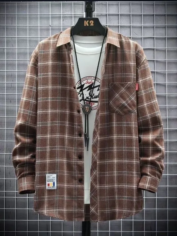 

2026 Spring Autumn Plaid Long Sve Cotton irt for Boys Stand Fit Printed Casual Sle Non Iron Treaent Full Print