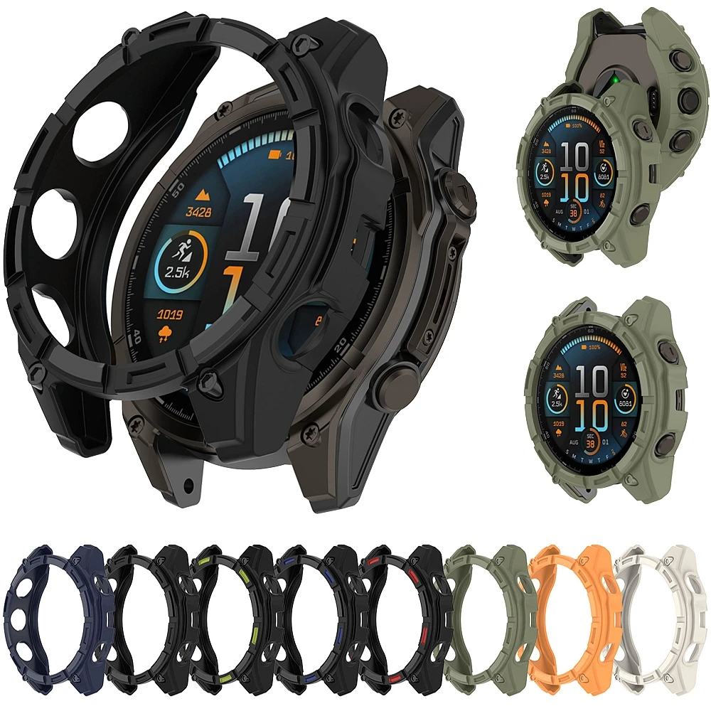 Мягкий защитный чехол из ТПУ для Garmin Fenix 8 51 мм, 47 мм, 43 мм, полый защитный чехол для Garmin Fenix8, рамка для защитных чехлов