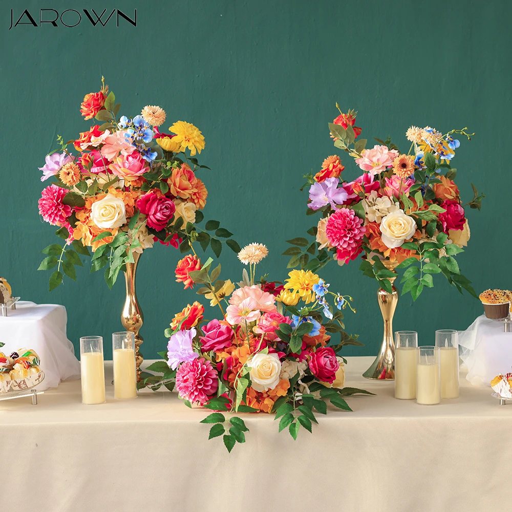 

Wedding Event Table Centerpieces Colorful Series Floral Arrangement for Party Background Accessories Props Flowers Bouquet