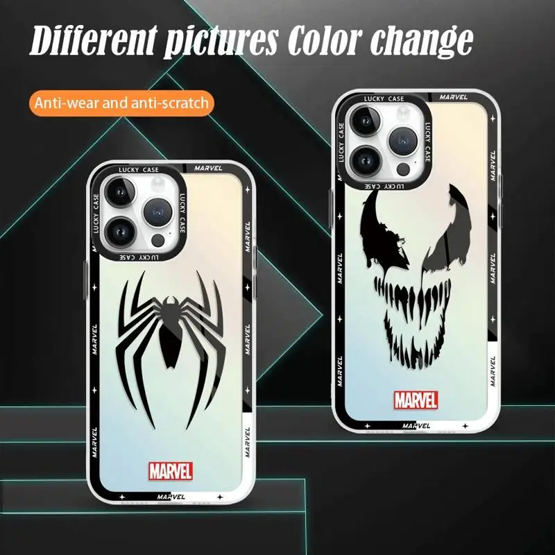 Funda de silicona negra con logotipo de Marvel para Xiaomi Redmi A2, A1, X3NFC, K40Pro, X5, X3, K40, A2, A1Plus