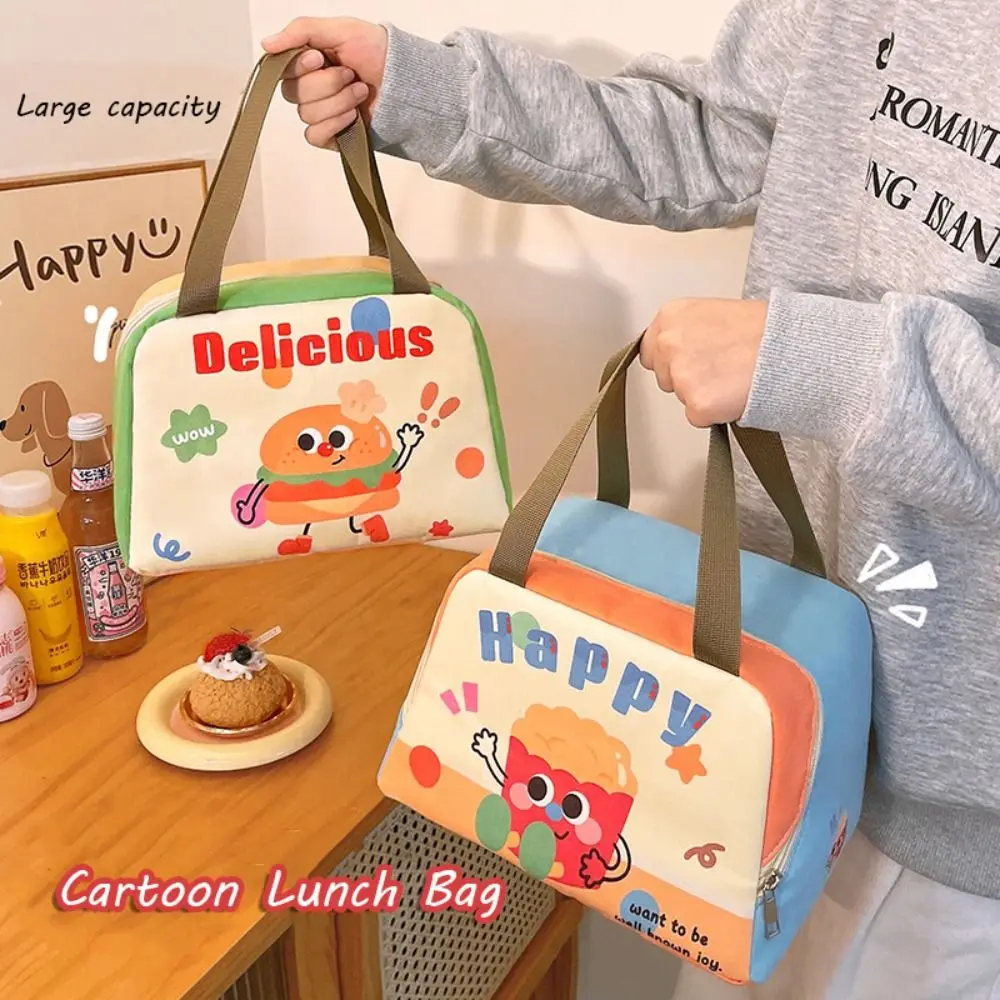 Cartoon Side-opening Lunch Bag Hand-held Aluminum Film Insulated lunch Box Bag Children's Lunch Pouch image 3