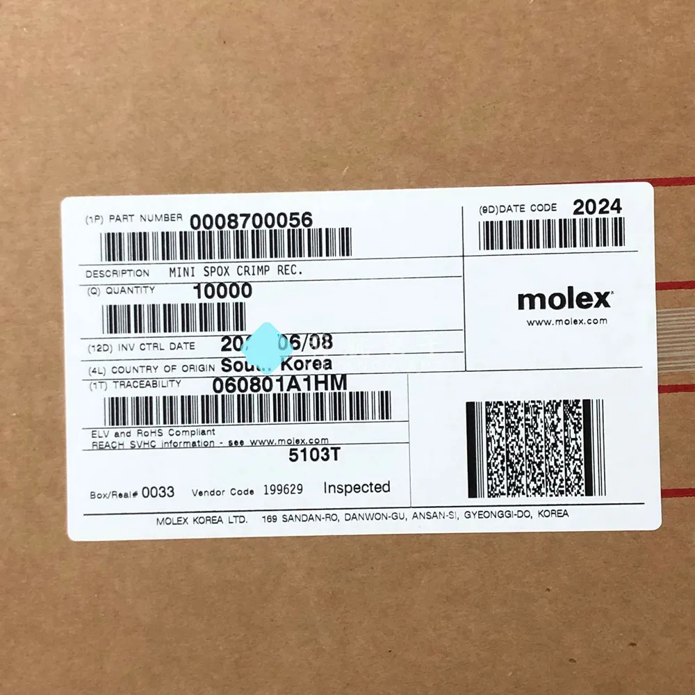200PCS 8700056 10000pcs / roll, originating from Molex 08-70-0056
