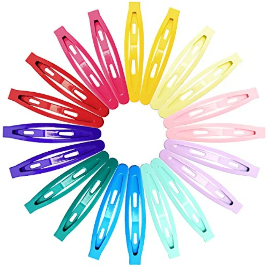 Hair Clips for Women Girls, 40 Pcs 2.4" No Slip Metal Oval Snap Hair Clip Simple Barrettes Hairpins for Thin and Thick Hair Mix