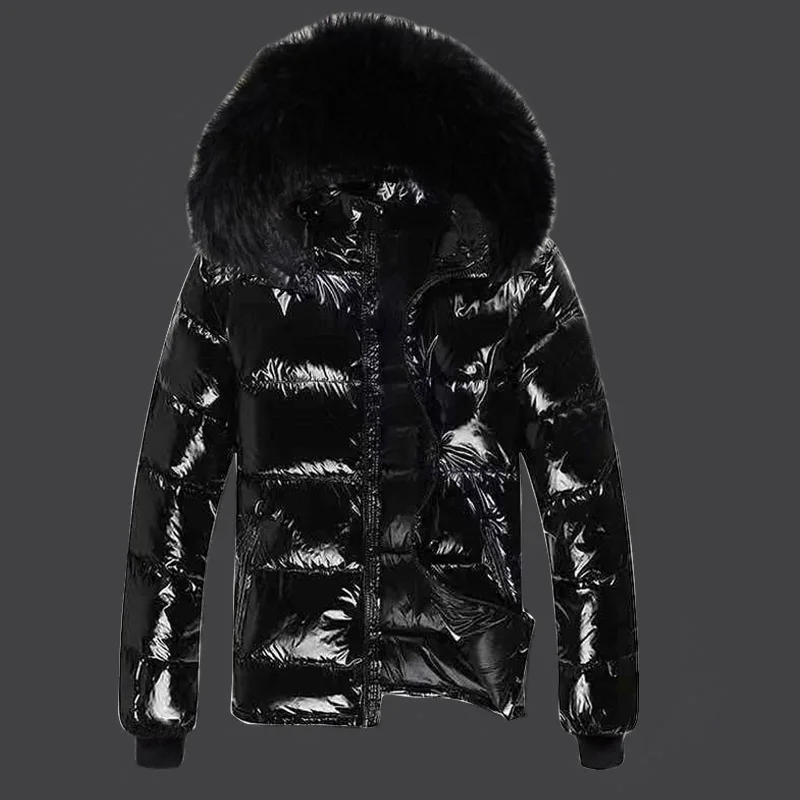 Big Fur 2023 New Winter Bright giacca imbottita in cotone cappotto corto da uomo parka spessi moda giacca invernale nera da uomo capispalla calda