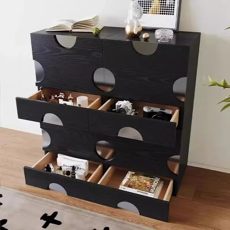 Retro style cheese combination cabinet Modern simple living room solid wood storage cabinet