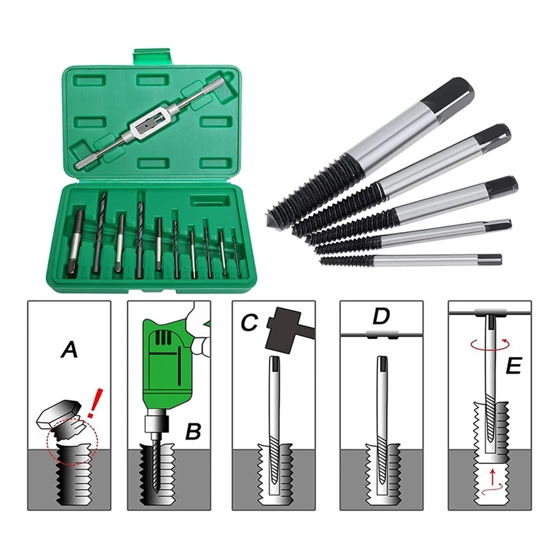 New 11Pcs Screw Extractor For Removing Damaged,Drills For Removing Broken Screws Or Fasteners,Furniture And Renovation Tools