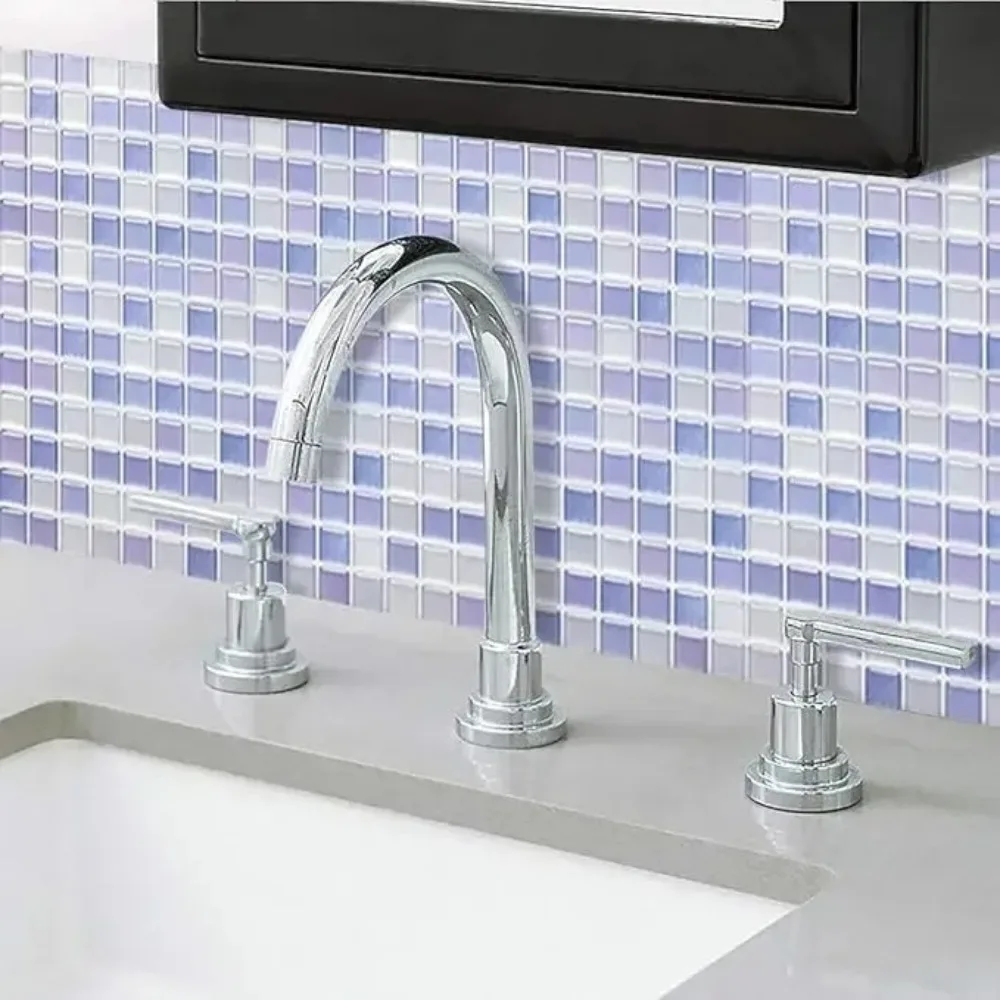 1pcs 3D Design Mosaic Tile Sticker DIY Self-adhesive Peel and Stick Backsplash PVC Removable Oil-proof Tile Sticker