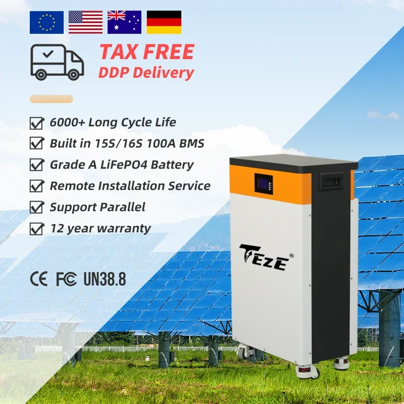 51.2v 300Ah Solar battery 48V 300Ah 15KWH lifepo4 lithium battery Energy storage system 15kwh TEZE