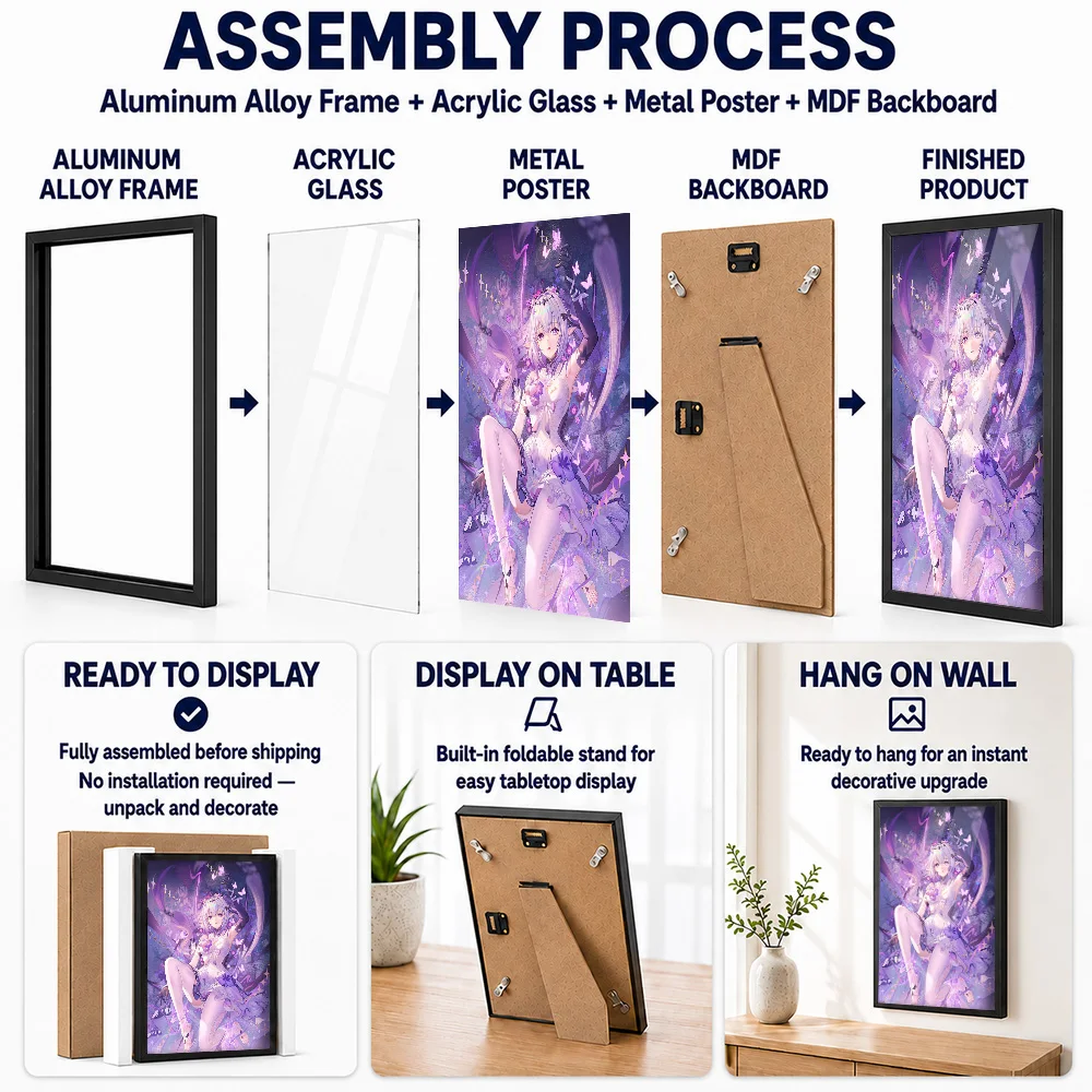 Honkai Star Rail Castorice Framed Aluminum Metal Poster Customized Photo Manga Style Wall Art For Studio Memorable Player Gift