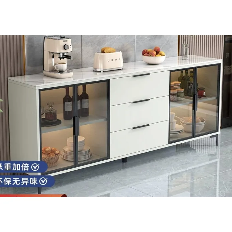 dining side cabinet Modern simple household glass door tea cabinet Multifunctional living room small apartment storage cabinet