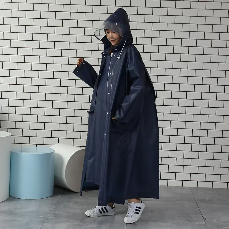 Long One-Piece Raincoat Long Double Brimmed Raincoat Three In One Raincoat Suitable For Backpack, Walking, Cycling, Etc