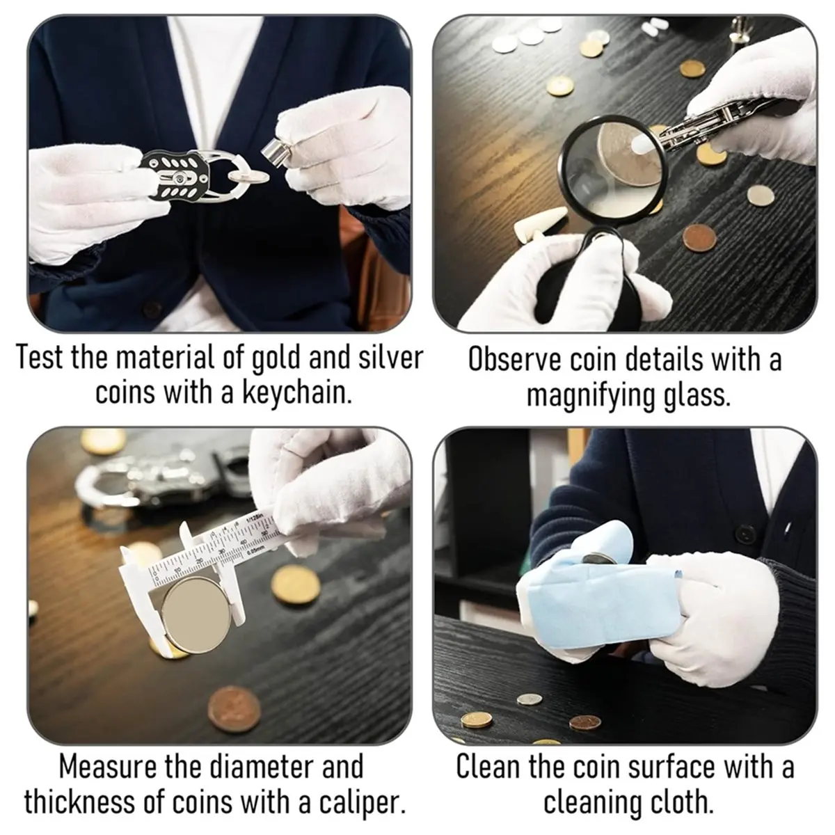 11·11COUPON Coin Tester Kit - Pocket Pinger for Gold & Silver Coin Resonance Testing and Size Verification