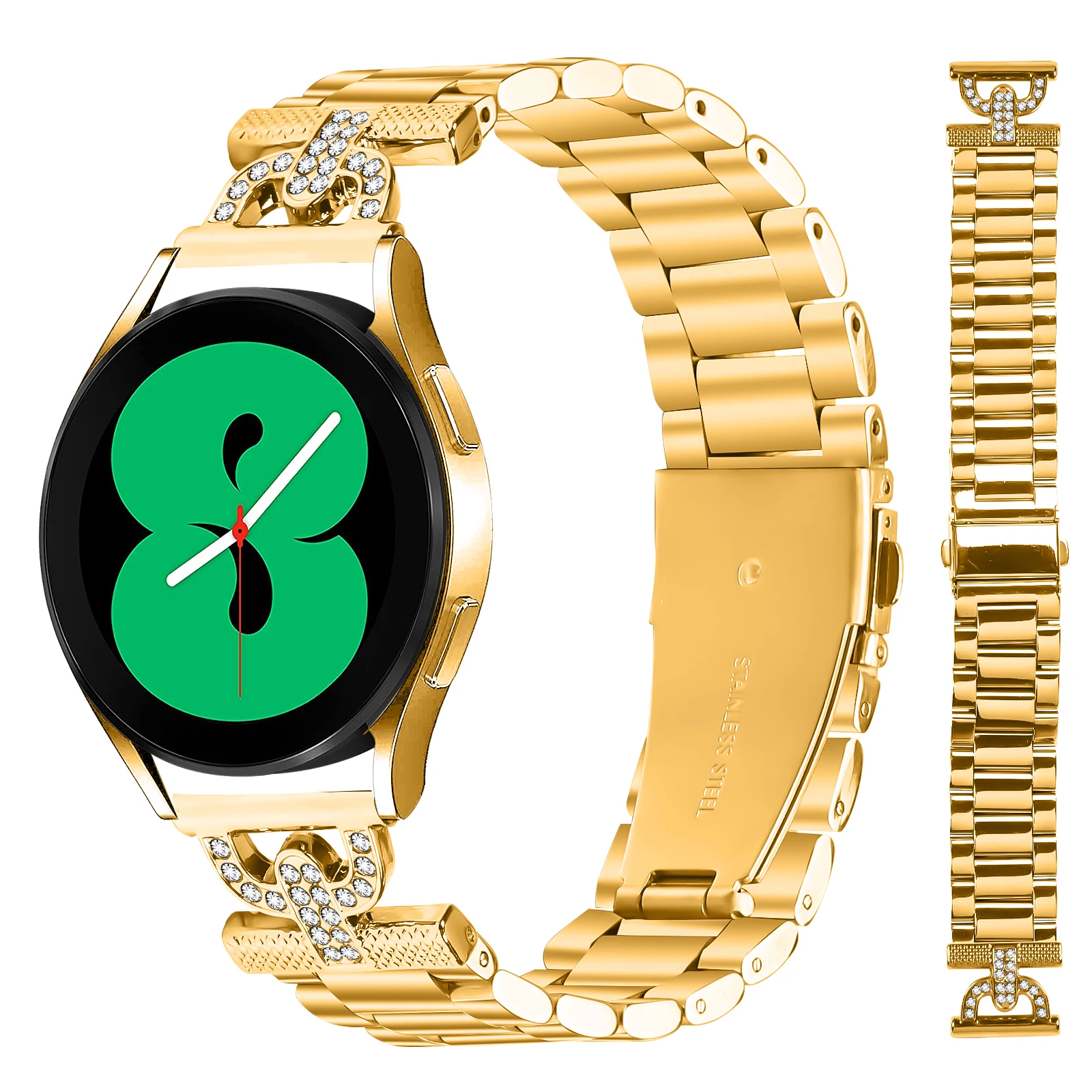 20 مللي متر حزام من الفولاذ المقاوم للصدأ لساعة سامسونج جالاكسي 6/5/4/أكتيف 2/5 برو 45 مللي متر 40 مللي متر 44 مللي متر/ساعة 6 4 كلاسيكية/ساعة 3 41 مللي متر حزام #4