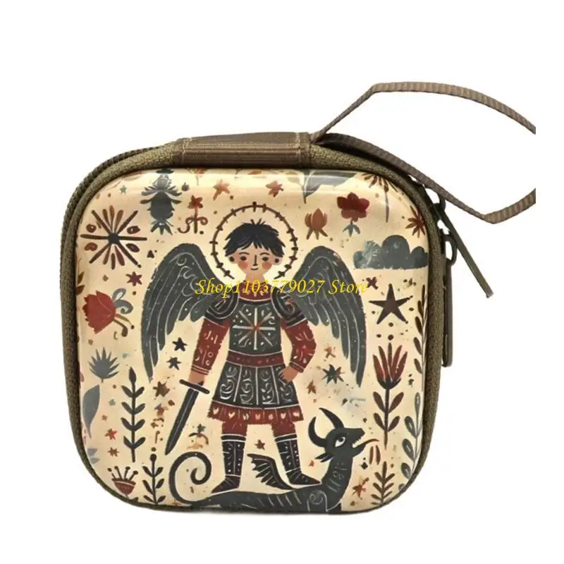 C4DF Catholic Rosary Coin Purses Headphone Bag Rosary Prayer Bag for Women Men