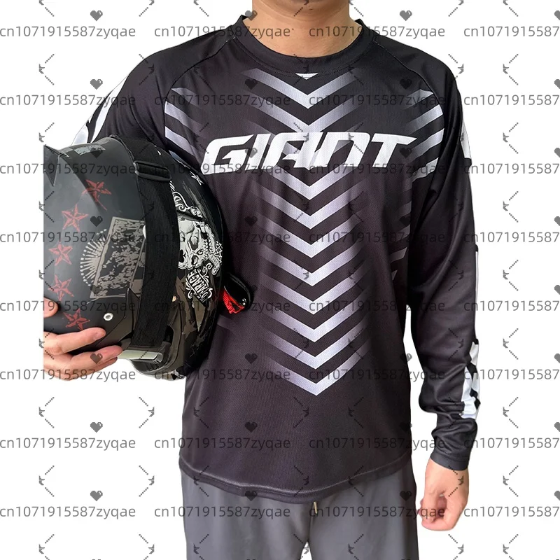 

Real shot Giant Mtb jersey men's mountain endurance bicycle shirt DH motocross downhill sweatshirt BMX bike Giant jersey