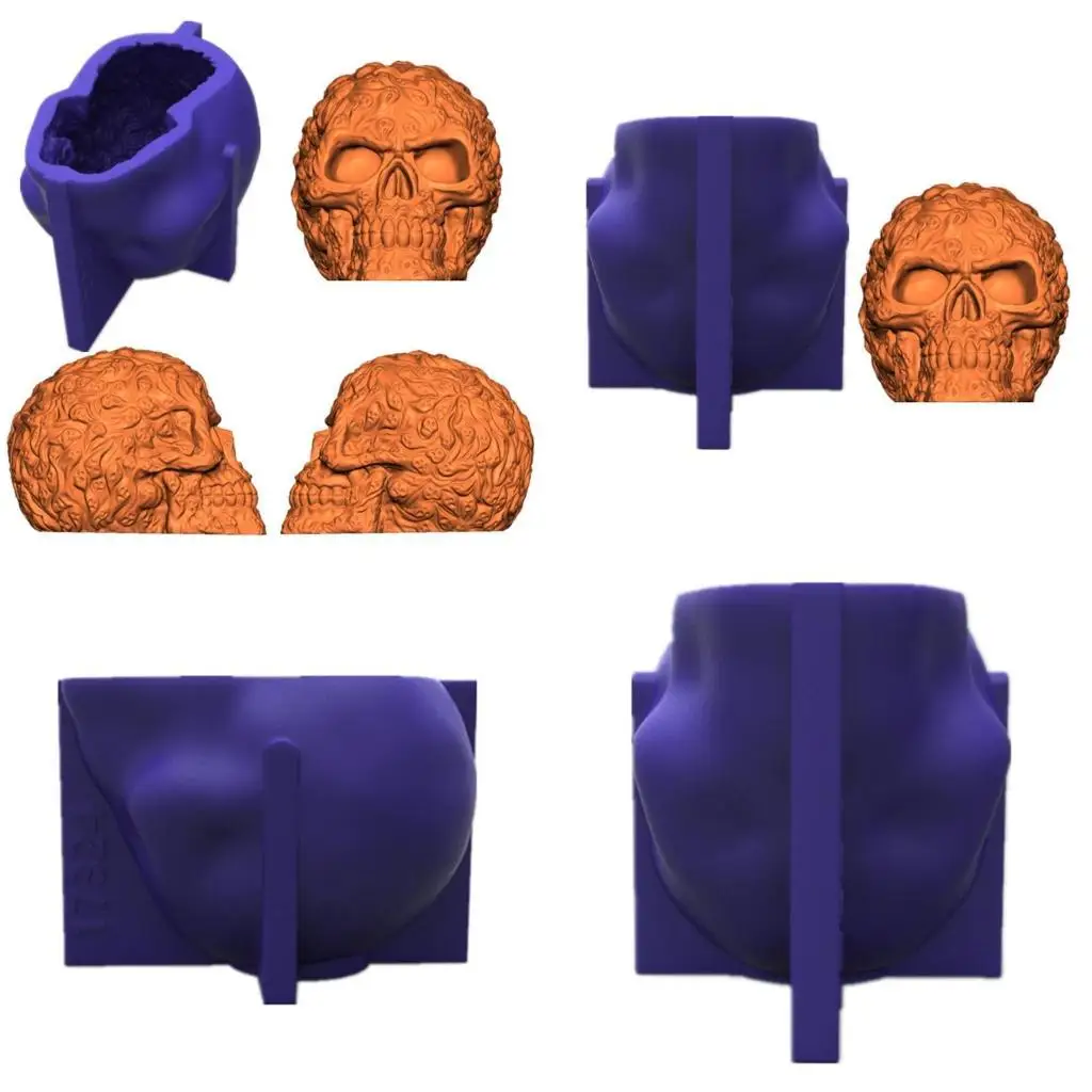 J78F شبح ثلاثية الأبعاد الجمجمة ديكورات المنزل راتنجات الايبوكسي قالب حلية صب قالب من السيليكون #1
