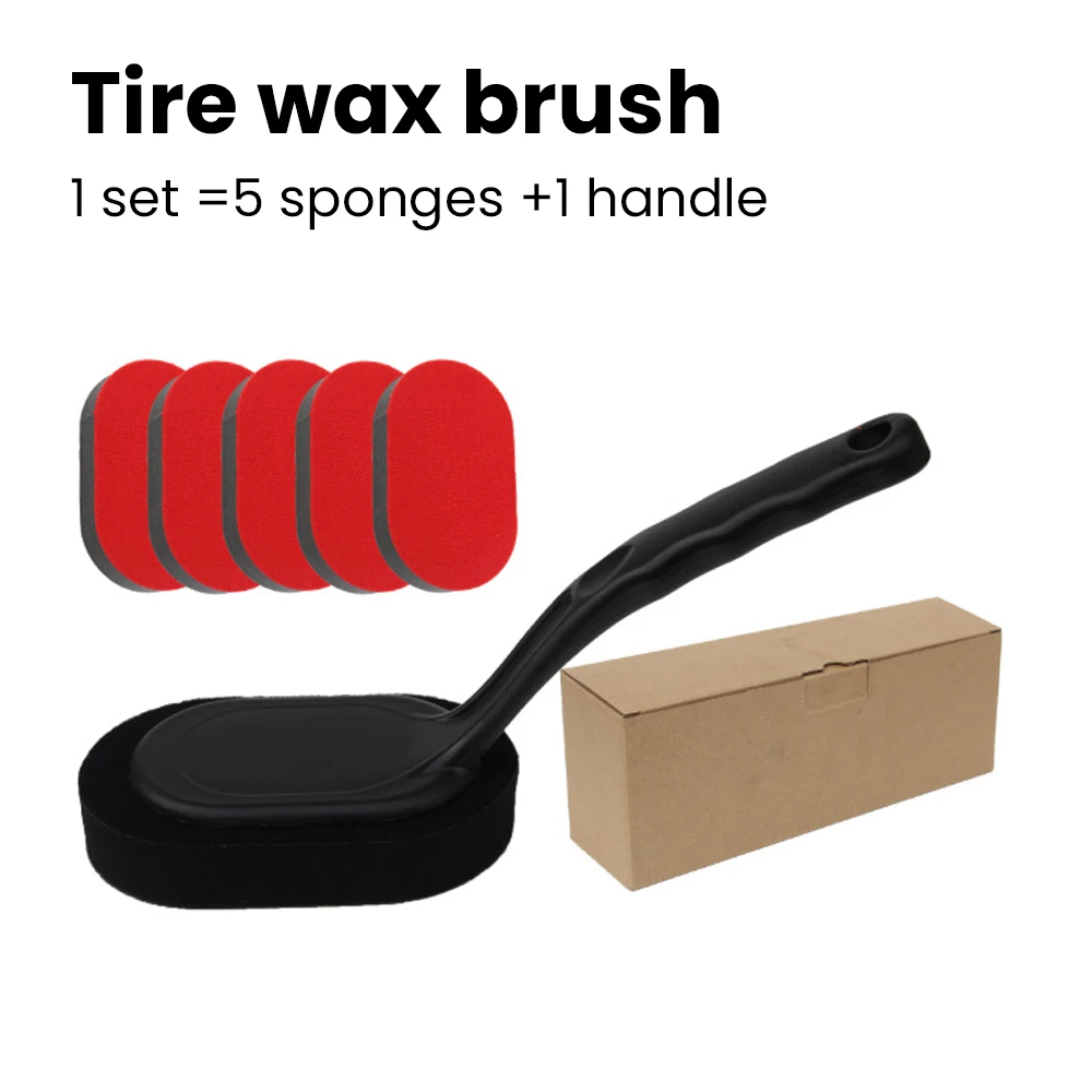 

1 Set Auto Tire Wheel Waxing Polishing Sponge Washing Cleaning Brush Long Handle Car Wheel Special Wash Cleaning Sponge Brush