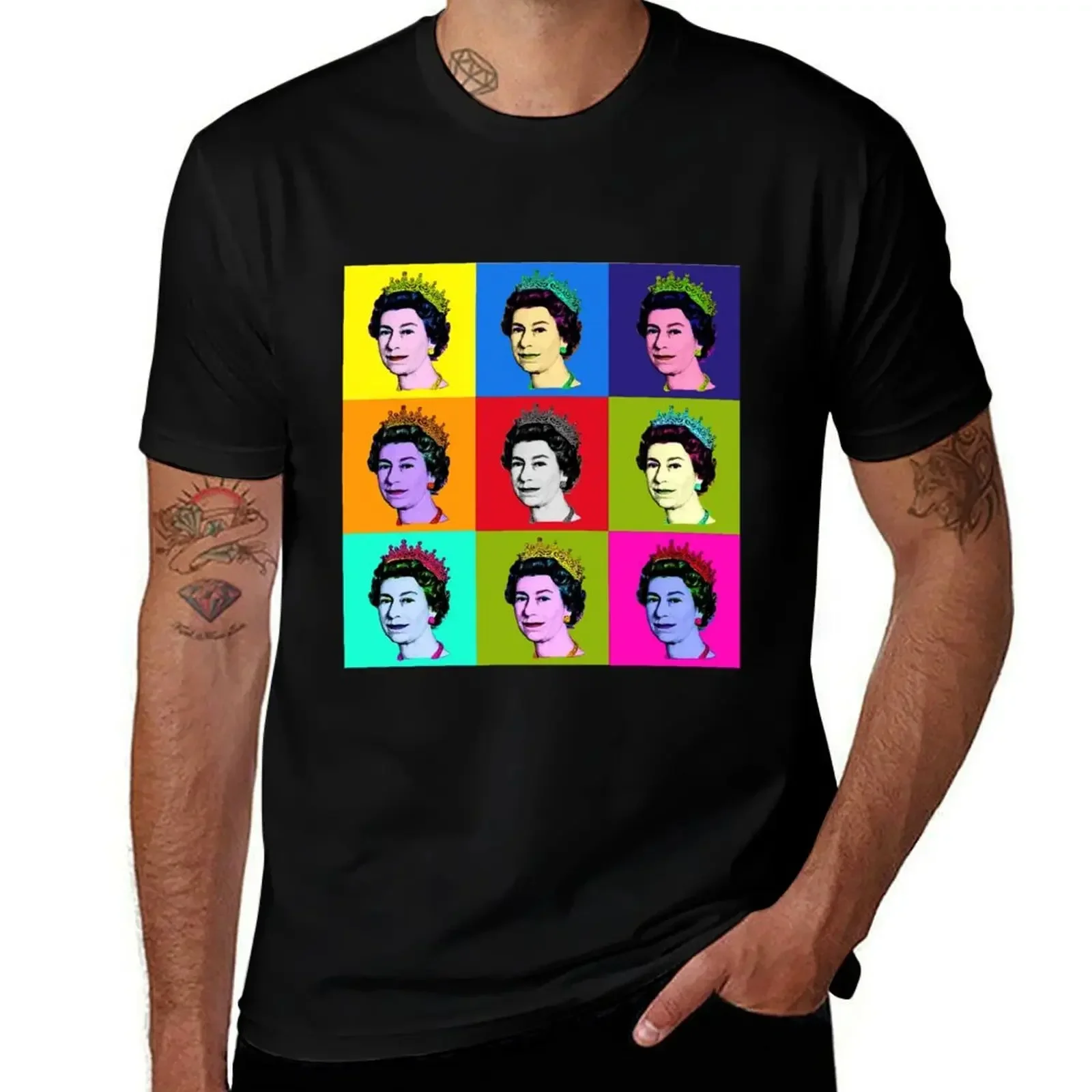 

Queen, Jubilee, Queen of England Pop Art Queen HRH Her Royal,Qeen art T-Shirt plain summer tops mens t shirts pack