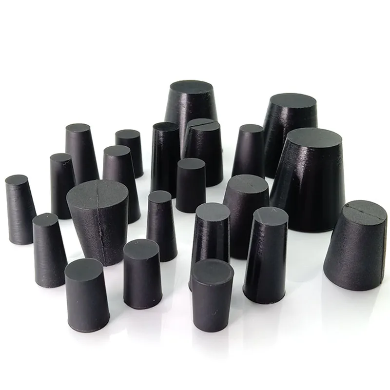 Black Conical Silicone Rubber Plug Flask Tapered Tube Masking Hole Stopper Sealing End Cover Caps High Temp Bung Waterproof