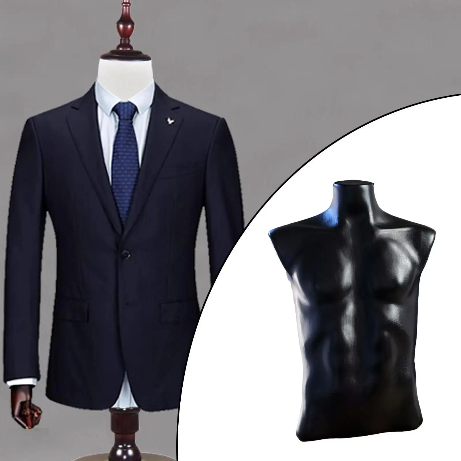 Male Mannequin Torso Clothing Accessories Space Saving Countertop Lightweight Tshirt Display for Commercial Malls Retail Stores