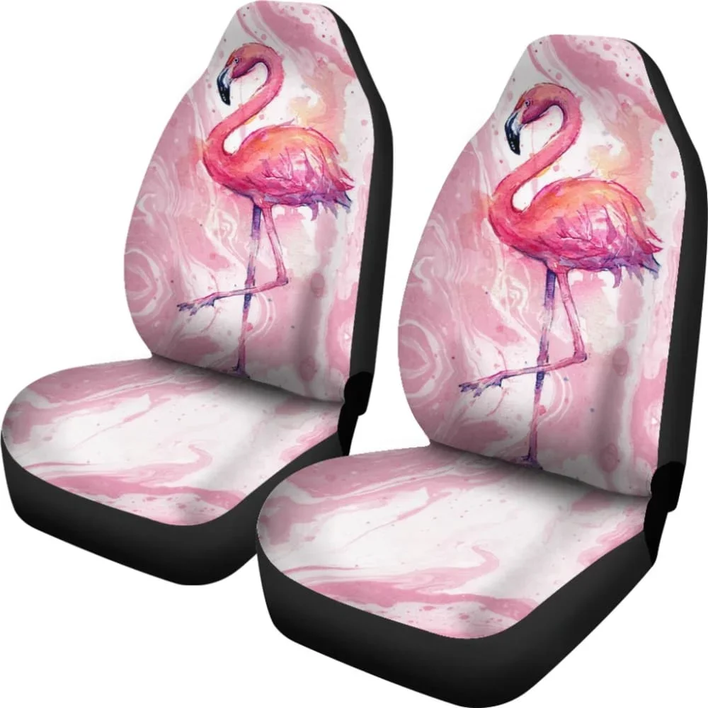 Pink Design Flamingo Car Seat Covers 211203,Pack of 2 Universal Front Seat Protective Cover