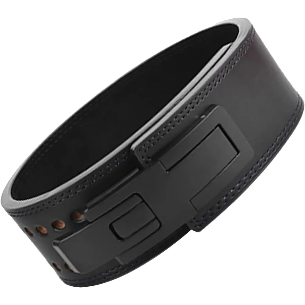 

Genuine Leather Weightlifting Belt Lever Buckle Waist Support Belt for Men Gym Strength Training Bodybuilding Fitness Equipment