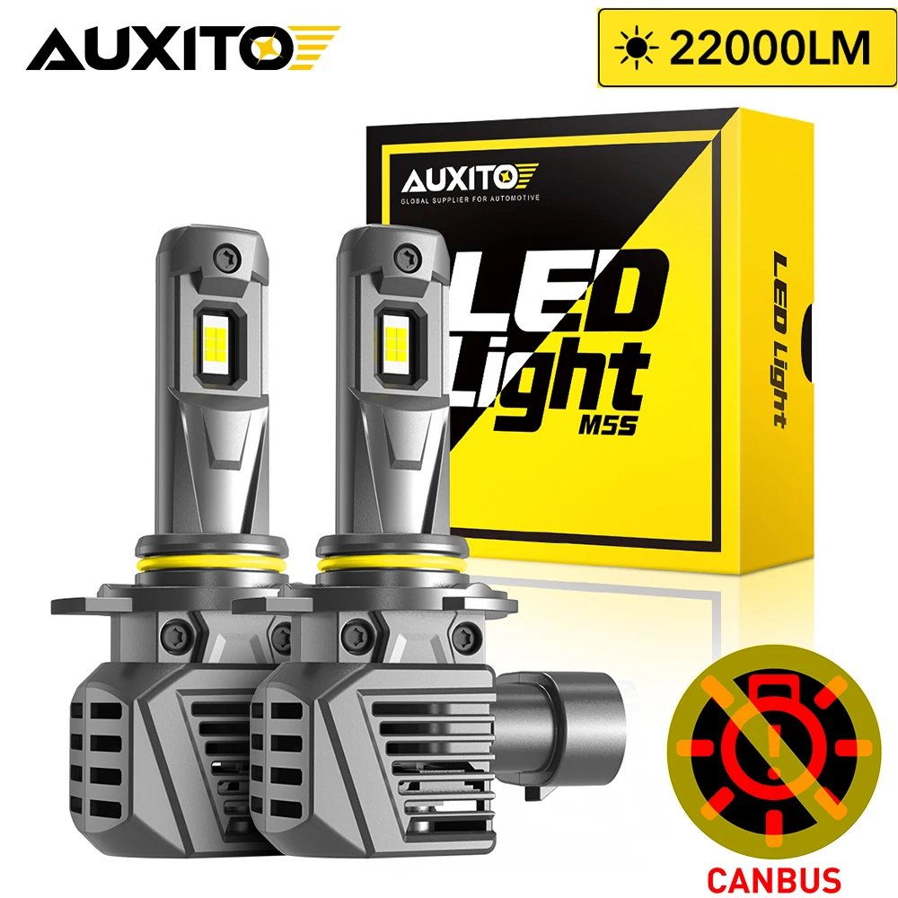 

AUXITO 2Pcs Canbus 9012 Hir2 LED Headlight Bulb 22000Lm 120W Error Free 9005 HB3 Turbo Lamp High Power 6500K 12V Car Light