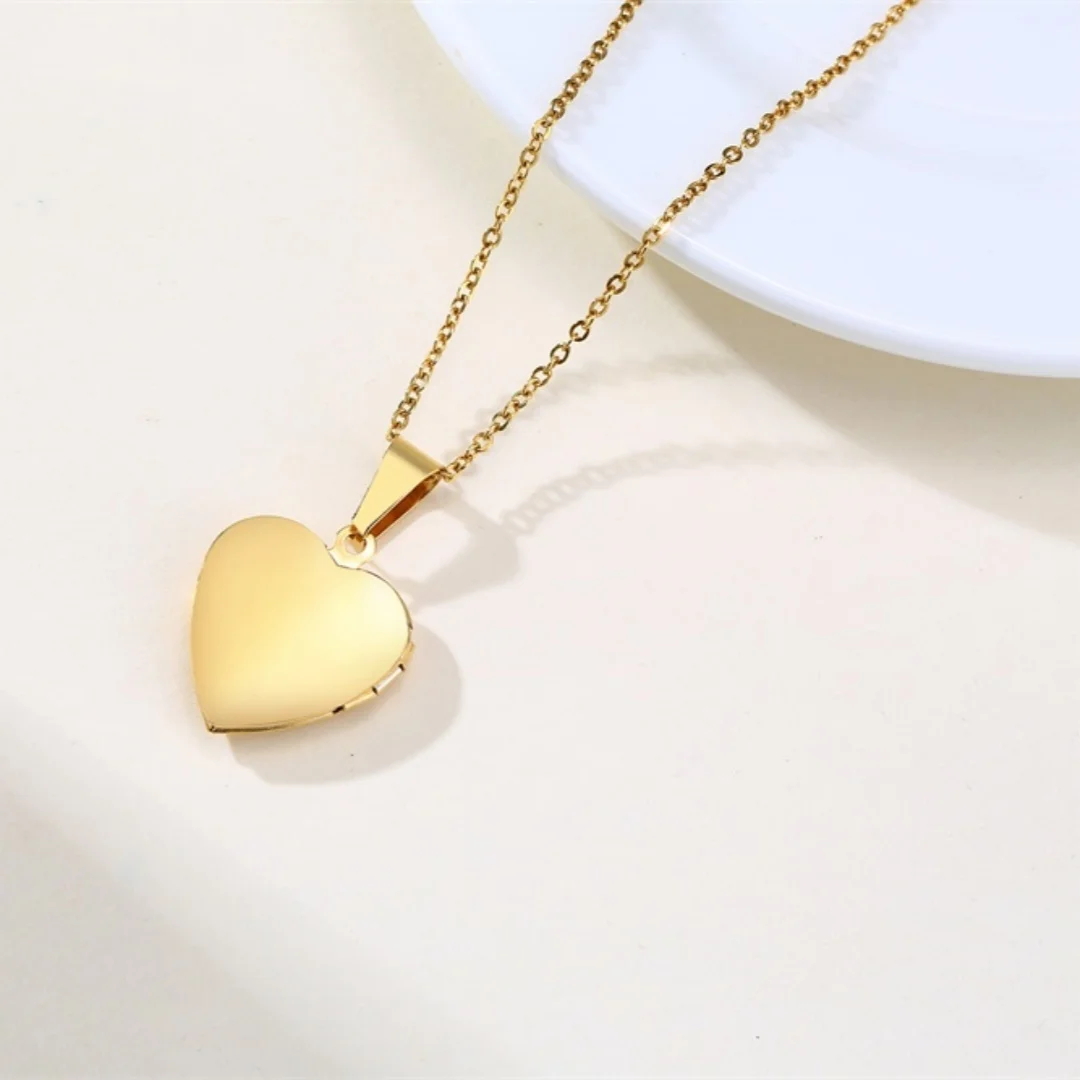 Herz-Anhänger, zu öffnender Fotorahmen, Edelstahl, Schmuck, Halsketten für Frauen, Familie, Liebe, Freundin, Valentinstag, Geschenk – Detail 7