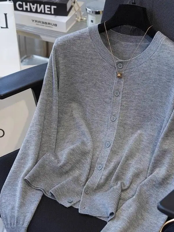 

Свитера, джемперы, кардиганы, женские шеи для девочек, хлопок, акрил, контрастная окантовка, длинные рукава, кофейный сексуальный корейский стиль, Ulzzang, милый OL