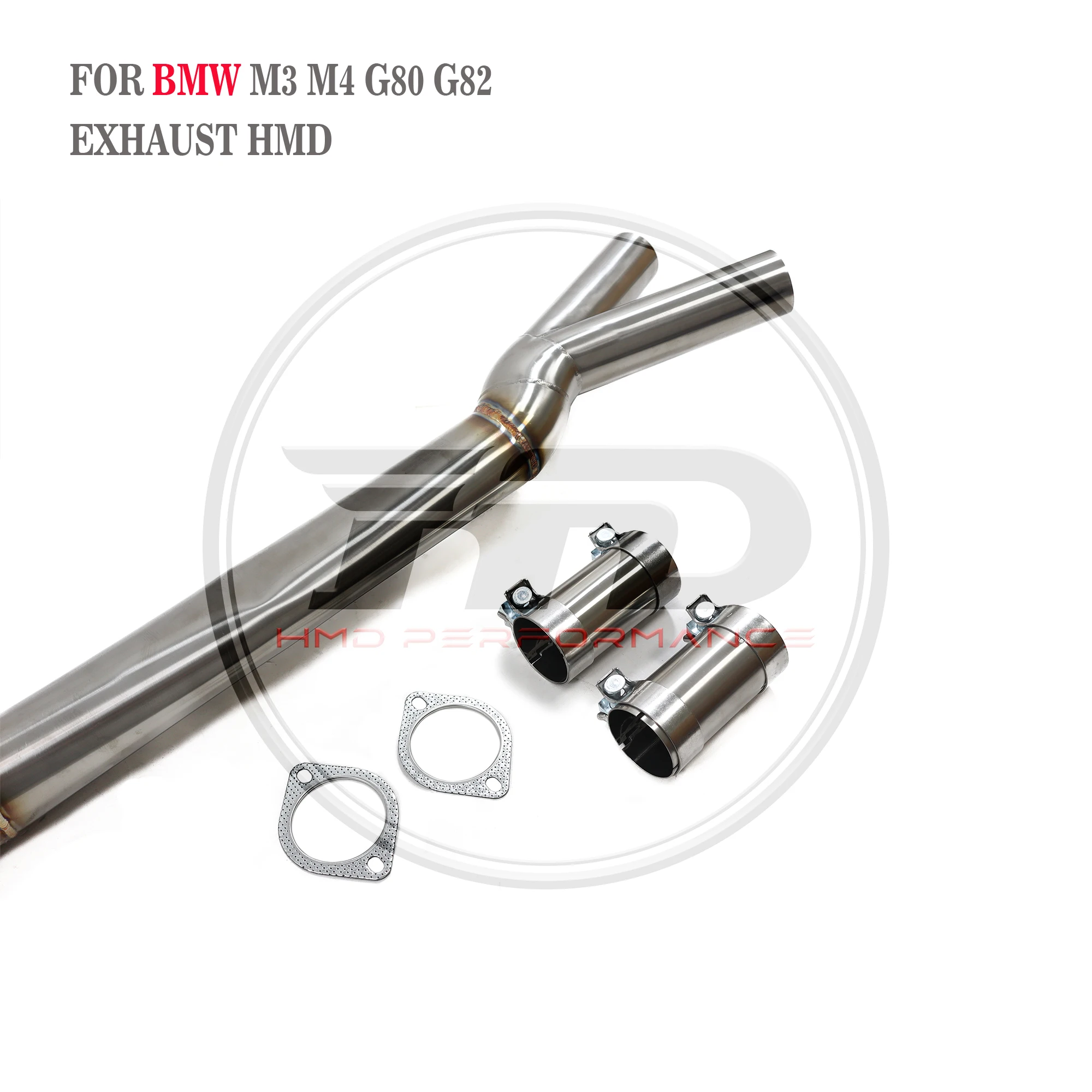 HMD Exhaust System High Flow Performance Middle Pipe for BMW M3 M4 G80 G82 2020+ 3.5 Inch Single Pipe