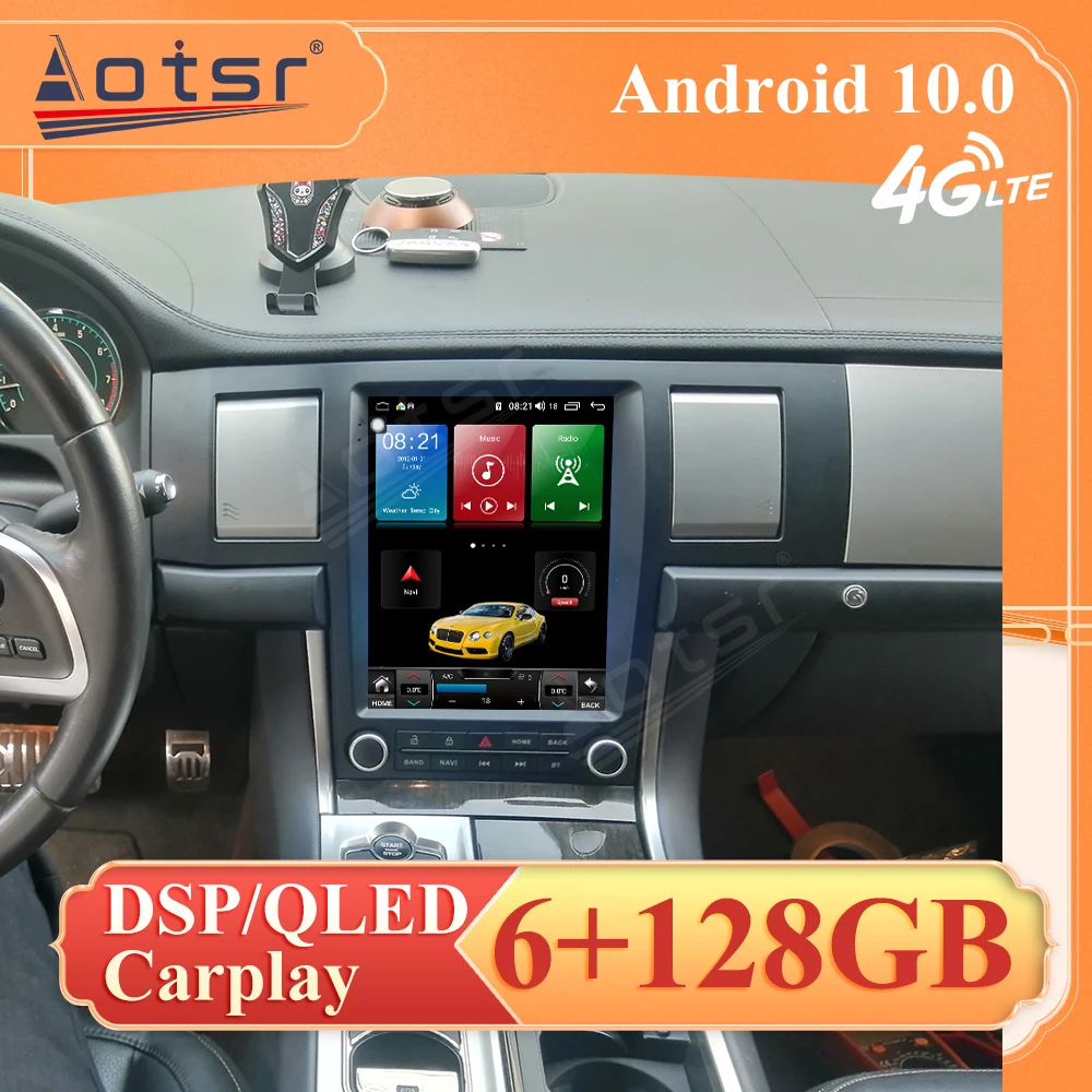 

For Jaguar XF XFL 2004 - 2015 Android 10.0 128G 6G RAM Tesla Screen Car GPS Navigation Auto Stereo Multimedia Player Radio Tape