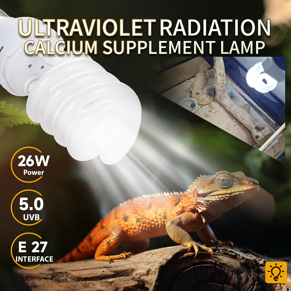 26W Pet Box Lamp E27 Interface Calcium Supplement Lamp Climbing Pet Lamp For Brooding Boxes/Chicken Coops/Reptiles/Amphibians