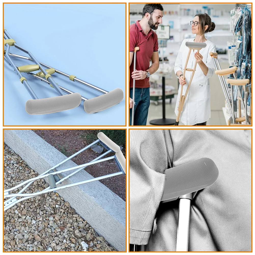 

4pcs Armpit Support Pad Replacement Crutch Cushions for Walking TPR Non-Slip Underarm Crutch Pad Durable Comfortable Crutches