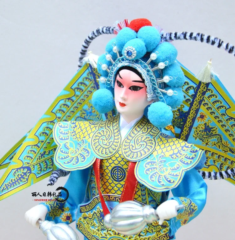 12inch Beijing Opera Doll Tradition Chinese Silk Dolls Handmade Statuette Figurines Ornaments Handicraft Gift Home Decoration