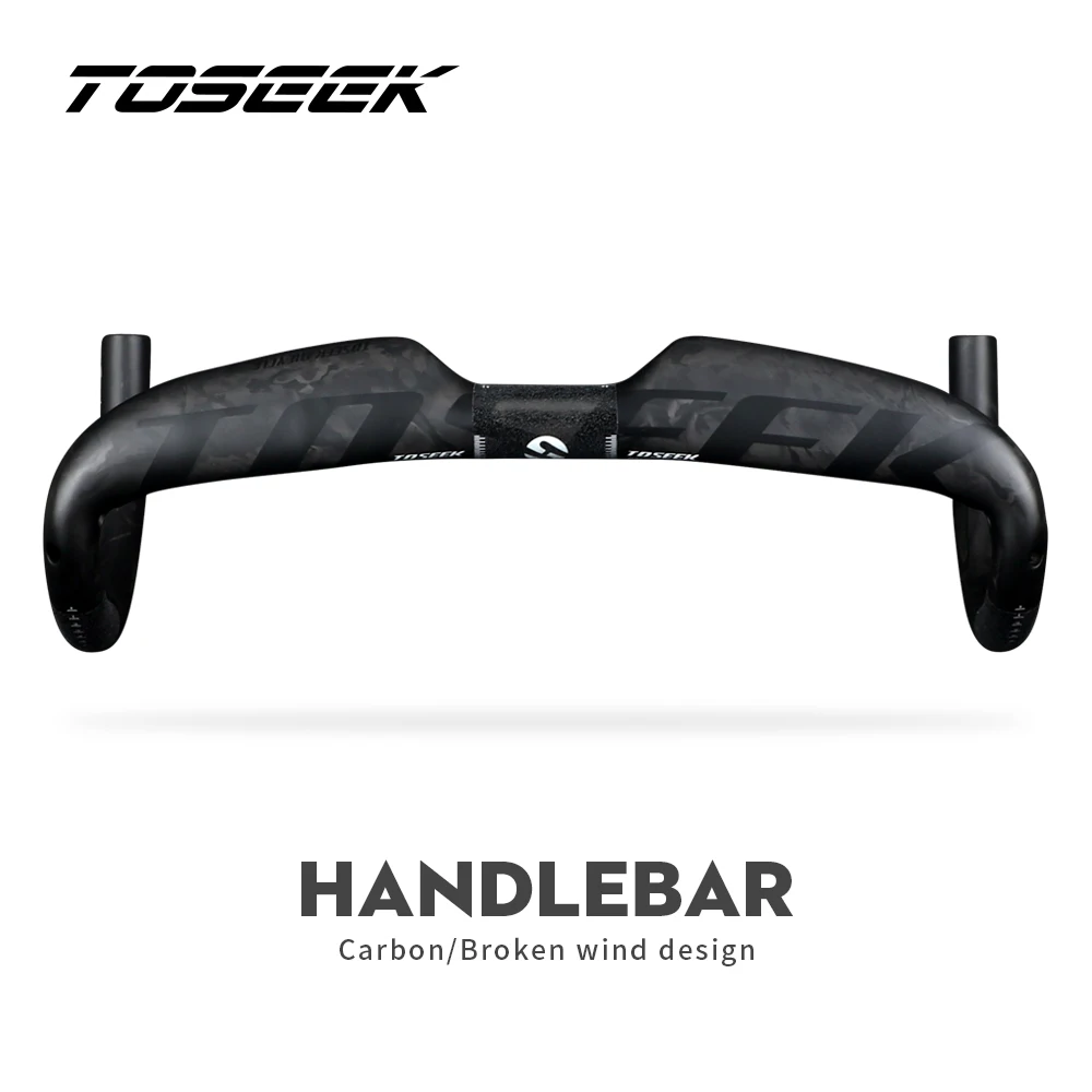 

TOSEEK Carbon Fiber Road Bike Handlebar Bicycle Parts Accessories Black Red Silver 3-Color Bend Handle 31.8mm 400 420 440mm